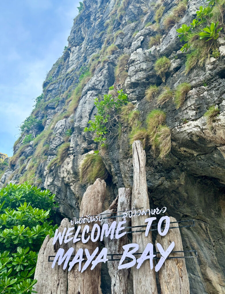 a sign on a cliff